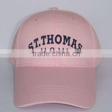 Custom 100% Cotton 6 Panel Pink Cap