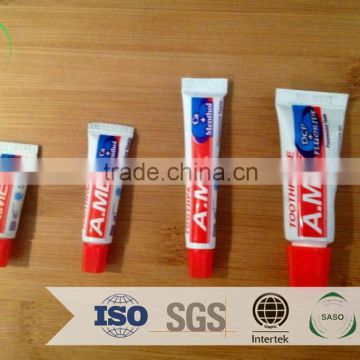 2015 new easy taking soft hotel toothbrushes /8g medicated tooth paste