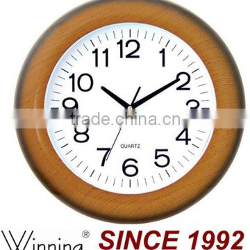 Plastic Material Wooden Round Wall Clock