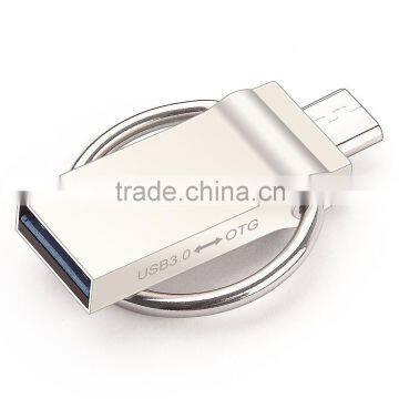 Silver color usb 3.0 OTG 8gb 16gb 32gb with iron hoop