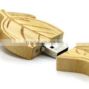 Wood Leaf Style 8G USB Flash Disk wooden shape usb stick