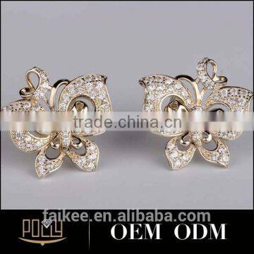 Newest design Fashion round cz\ earring setting without stone