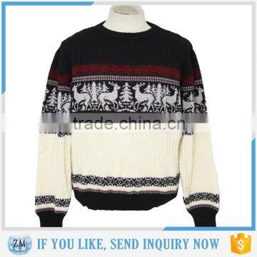 Mens Christmas Reindeer Pattern Pullover Sweater