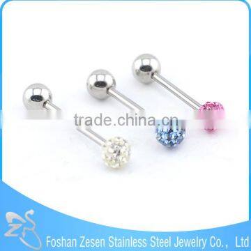 2016 Surgical Steel Crystal Ball Gauge Unique Tongue Ring