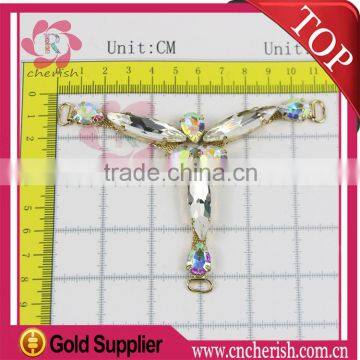 Fashion T Shape Arcylic Beads Rhinestone Shoe Decorationl Sandals Ornaments for Ladies