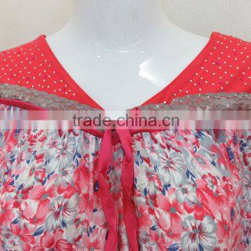 100% Rayon Maxi Dress,long Dress, Muslim Throbe With Lace photo-5