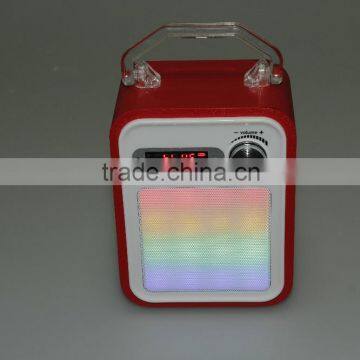 Promotion!!! Portable LED Light Bluetooth wood Speaker with USB SD