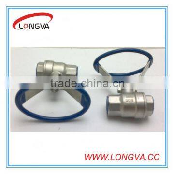 2pc Stainless steel Screw thread Ball Valve with oval handle