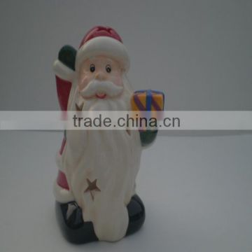 christmas santas shape ceramic christmas candle holder