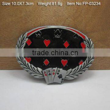 Customized new design man flat belt with metal plate buckle
