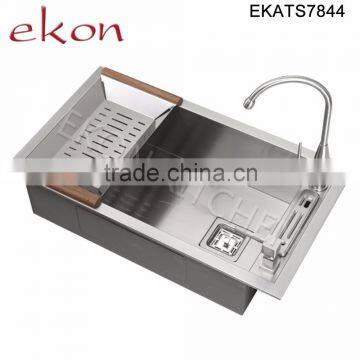 Top Mount Single Bowl Handmade Kitchen Sink Stainless Steel