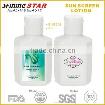 JS-03008 Summer promotional 60ml SPF30 PA+++ sunscreen lotion for skin care