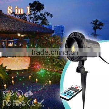 Outdoor Laser Light 8 Big Patterns RG Lighting Xmas Garden Light Disco Indoor Light