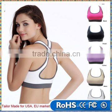 Women Lady Racerback Crop Top Stretch Vest Outdoor Sports Nylon Bra Gym Shapewear Run Underwear Bras