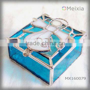 MX160079 tiffany style stained glass keepsake jewelry box