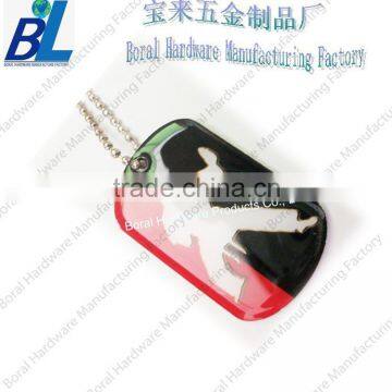 Sticker with epoxy metal army dog tags