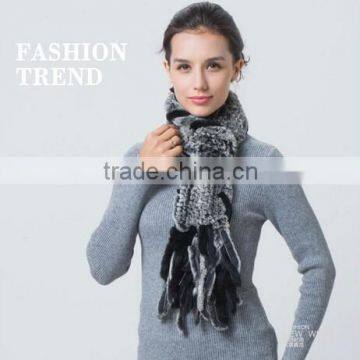 Winter warm 100% Rabbit Fur Scarf for lady