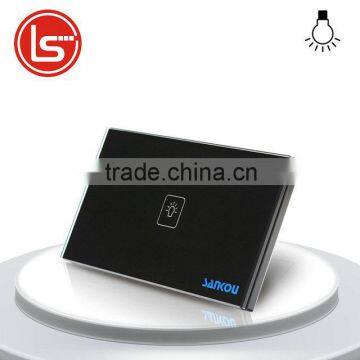 US/AU Light Lamps Dimmer Touch Switch 1G1W Black Crystal Glass Panel+ LED Remote Dimmer Switch with Controller Smart Home