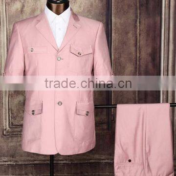 Fashion pink color men suit wear factory direct sale