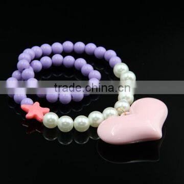 >>>2016 New Kids Jewelry Cute Starfish Heart Shape Bead Necklace/ Quality Choice photo-3