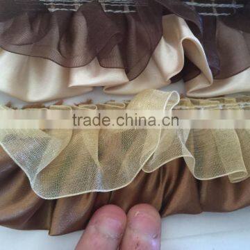 Folded Pleated Satin Lace Trimming for Home Decorative photo-3