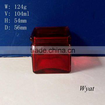 100ml colored square glass candle jars for holidays SLJd44