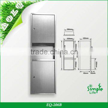 Stainless Steel Paper Dispenser With Waste Receptacle