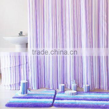 Bathroom Assortments coordinate Bath set, polyester shower curtain/bathroom door mat set/ceramic bathroom set