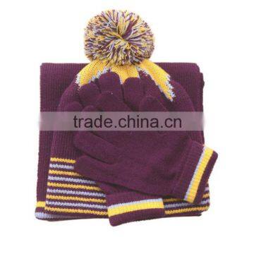 Latest Design Hot Selling Knitted Hat Scarf Glove Set