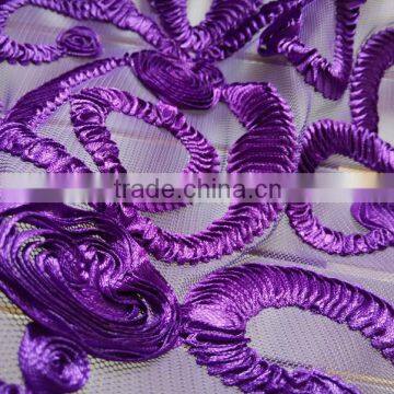 Purple Chemical Lace Satin Embrodiery Design 2015 photo-2