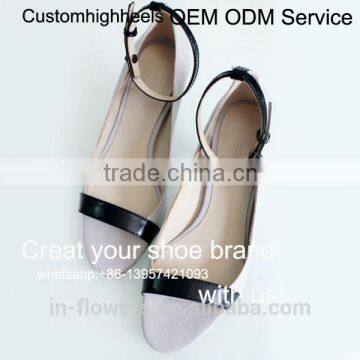 Handemade high quality girls dress shoes sandal shoes ankle strap shoes