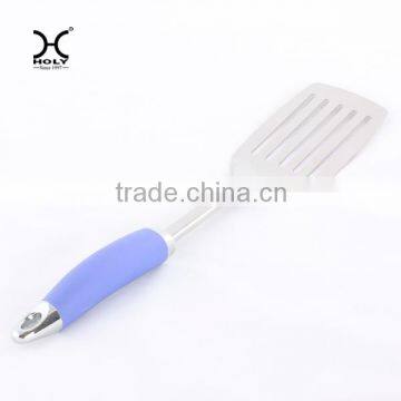 Top quality slotted turner with blue handle