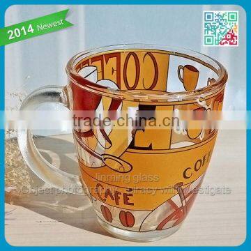 Made in China Customerized Printed Glass Mug Glass Coffee Mug Personalized Glass Coffee Cup Mug Custom Printed Coffee Glass