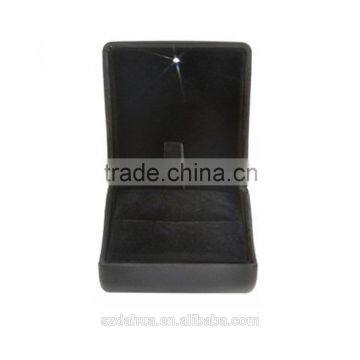 Black PU Leather with LED Jewelry Gift Box Case for Ring Earring Pendant
