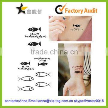 2014 Most popular fashion custom fish tattoo sticker