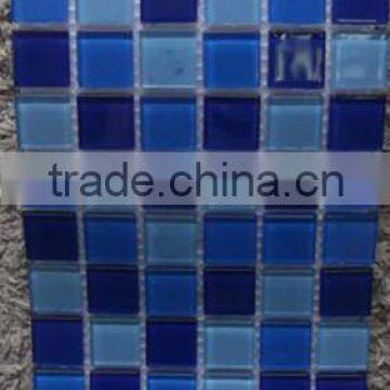 Swimming pool crystal galss mosaic tile blue