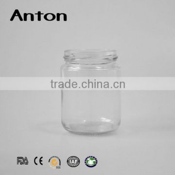 200ml regular shape glass jar with screw metal lid