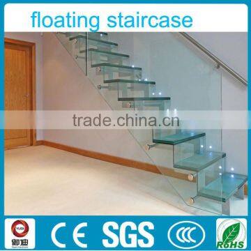 Europe Glass Floating Stairs With Light/LED photo-2