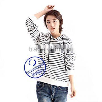 Custom Striped Pullover Sweatshirts Hoodies Women photo-2