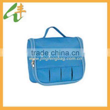 Fashion and cheap Blue large portable cosmetic bag for travel