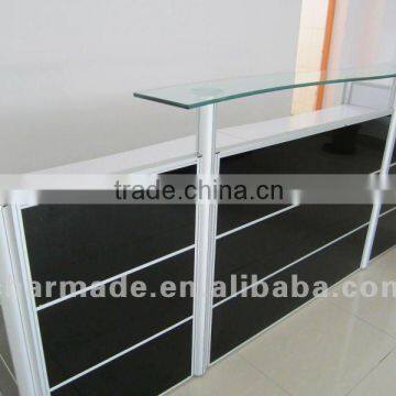 black glass QQ318 Series office reception table design