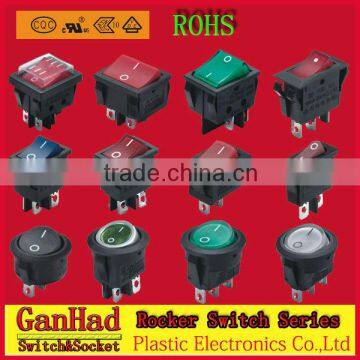 Home appliance lighted rocker switch & Rocker switch series