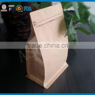 Eight-side sealed zipper kraft paper bag