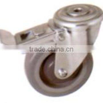 Swivel/Swivel Brake Bolt Hole Castor Fitted With TPR Wheel, Flange Bearing photo-2