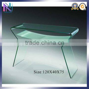 latest design home steel novel modeling bent glass dinning table
