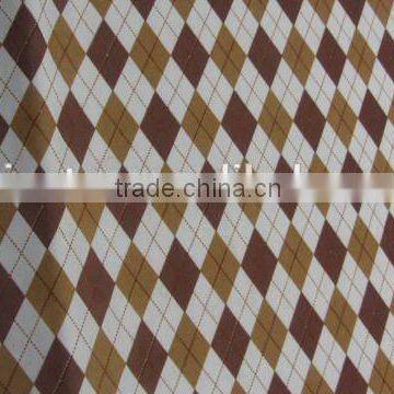 Mickey Mouse Knit Coffee Diamond Checks on White Polyester Milk Fiber Spandex Print Italy Fabric photo-4