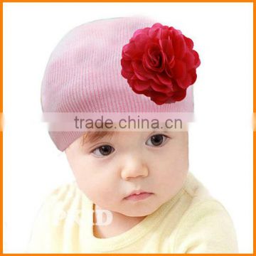 Autumn Korean hand knitted children's hats Satin Mesh Flower Baby Baby Hat MZ054