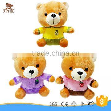 OEM plush brown teddy bear with t-shirt good quality plush teddy bear factory