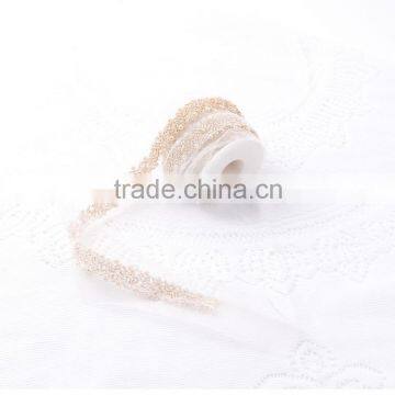 Pink Color Glass and Pear Mesh Chain With Iron-on Glue For Wedding Dress Decoration photo-3