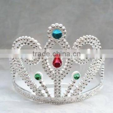 9cm Highx12cm Diameter Metallic Silver Plastic Tiara Princess Tiaras and Crowns photo-2